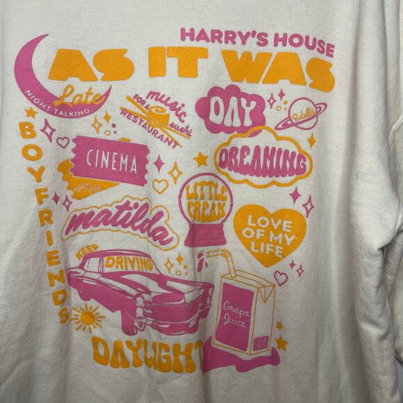 Harry’s House Sweatshirt Beige As It Was Crewneck Graphic Pullover Size Large - Picture 2 of 12